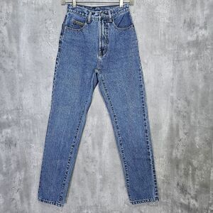 Vintage 90s Calvin Klein CK 23x31‎ Stonewash High Rise Slim Leg Mom Jeans